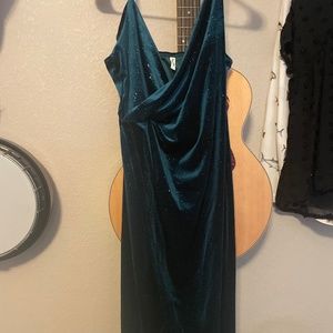 Emerald Green Velvet Dress